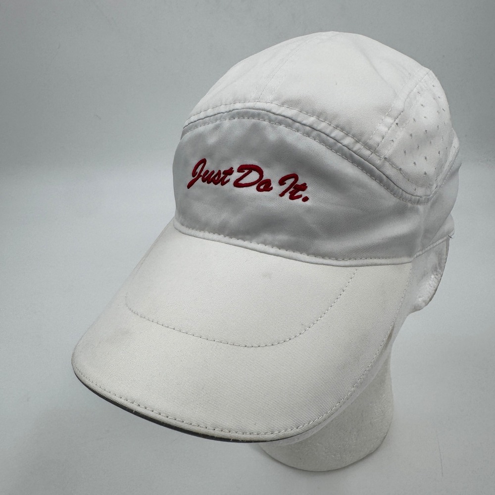 Nike Dri-Fit Tailwind 7 Panel Running Hat White Hook & Loop AQ3624-100